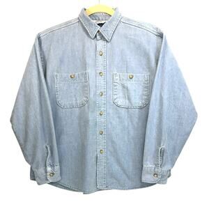 Vintage Chamois Flannel Shirt XL USA Heavyweight Blue Dakota Five Brother